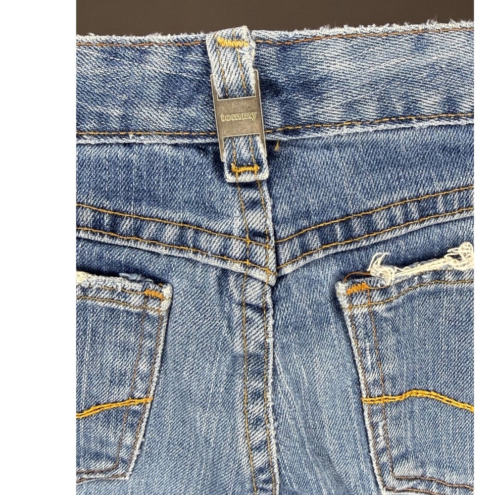 True Vintage y2k Tommy Jeans Distressed Capri Blue Jeans Size 3 Juniors - Picture 7 of 11